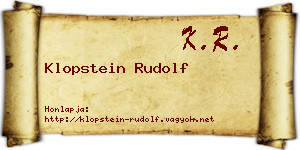 Klopstein Rudolf névjegykártya